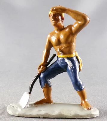 Charbens - Figurine Plastique 60mm - Pirates Corsaires - Torse Nu avec Pelle