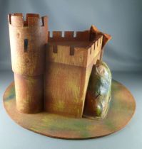 Château Fort Bois Moyen Age Papier Maché Composition compatible Starlux Quiralu