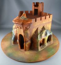 Château Fort Bois Moyen Age Papier Maché Composition compatible Starlux Quiralu