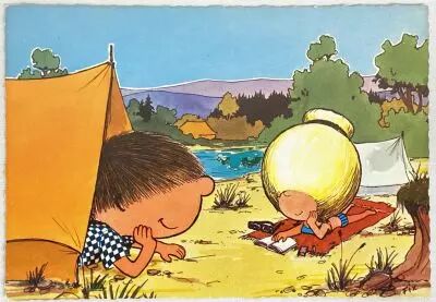 ChouChou & Y�y� - Editions Borde - Carte Postale n�12 Chouchou and Y�y� camping