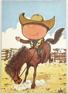 ChouChou & Y�y� - Editions Borde - Postcard n�15 Chouchou Cow-boy