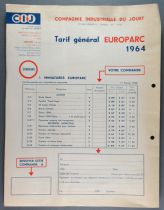 Cij Europarc - Catalogue et 2 Tarifs 1964 - VoituresCamions 1/43