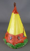 Clairet - far west - indien - accessoires - tente 2ème modèle jaune citron & rouge 