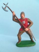 Clairet - Middle-Age - Footed advancing trooper (red) with halberd