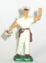 Clairet - sailors - officer with map and arm up