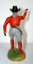 Clairet - wild west - cow boy 1st series - footed advancing two guns right arm up (grey & red)