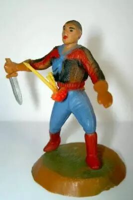 Clairet - wild west - cow boy 1st series - footed knife fighter wounded (blue & black)