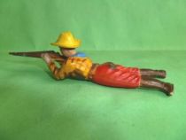 Clairet - wild west - cow boy 1st series - footed laying firing rifle (red & yellow - yellow hat)