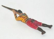 Clairet-  wild west - cow boy 1st series - footed laying firing rifle (yellow & red - no hat)