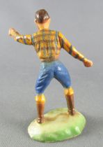 Clairet - wild west - cow boy 2nd series - footed left arm extended (yellow & blue)