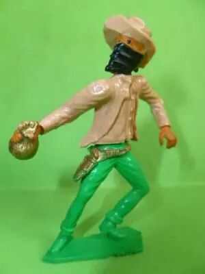Cofalu - 54mm - Western - Cow-Boy Pieton masqu� avec sac de banque