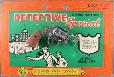 Colt D�tective Special - Marx Toys Miniature M�tal Amorce - Neuf sur Carte