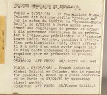 Coluche - Ticket Th&eacute;&acirc;tre du Gymnase F&eacute;vrier 1981 + Photo + Texte de l\'AFP