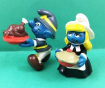 (copie) The Smurfs - Schleich - 20177 + 20196 Thanksgiving Smurf & Smurfette