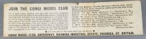 Corgi Toys - Original Corgi Club Leaflet