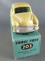 Corgi Toys 203 - Vauxhall Velox Saloon Light Yellow Near Mint in Box 1:43