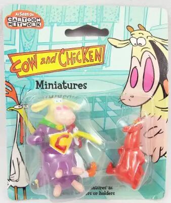 Cow and Chicken - Figurines miniatures 5cm - Super-G�nisse et Le Rouge - Kids Logistix Retail 1999