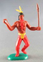 Crescent Toy - Plastic Figure Swoppet Movable - Wild West - Indian Knife & Spear