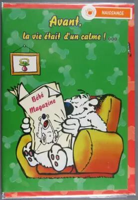 Cubitus - Cartoon Collection 1998 - Carte Naissance & enveloppe Avant, la vie �tait d\'un calme!