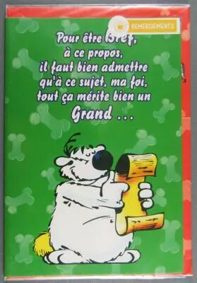 Cubitus - Cartoon Collection 1998 - Carte Remerciements & enveloppe Pour �tre bref...