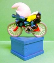 Cyclist Smurf  \'\'Spécial Télépoche - Tour de France 84\'\' (blue base)