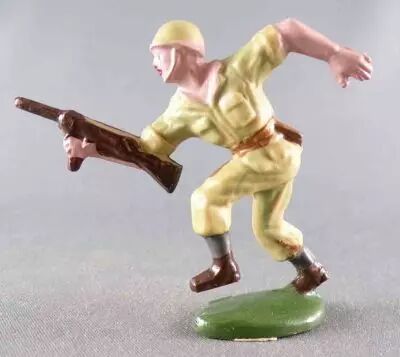 Cyrnos - Arm�e Moderne - Soldat Casqu� Couleur Plastique M�lang� - Courant avec Mitraillette