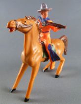 Cyrnos - Far-West - Cow-Boys Cavalier tireur fusil  chapeau rond cheval marron jambe avant raidies selle verte