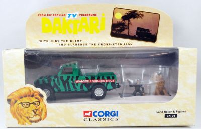 Daktari - Corgi - 1:36 scale diecast Land Rover with Judy & Clarence figures