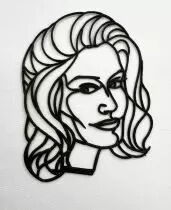 Dalida - 13cm/5inch Portrait Stencil Silhouette Plastic (1960\'s)