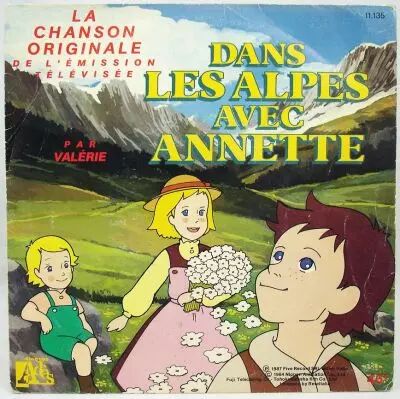 Dans les Alpes avec Annette - Disque 45Tours - Bande Originale S�rie Tv - Disques Ades 1987