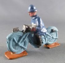 D.C. (Domage & Cie) - Figurine Plomb Creux 45 mm - Moto Bleue Motocycliste Soldat Casque Adrian