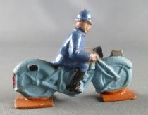 D.C. (Domage & Cie) - Figurine Plomb Creux 45 mm - Moto Bleue Motocycliste Soldat Casque Adrian