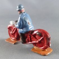 D.C. (Domage & Cie) - Figurine Plomb Creux 45 mm - Moto Rouge Motocycliste Soldat Casque Adrian