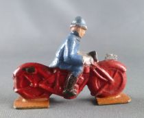 D.C. (Domage & Cie) - Figurine Plomb Creux 45 mm - Moto Rouge Motocycliste Soldat Casque Adrian