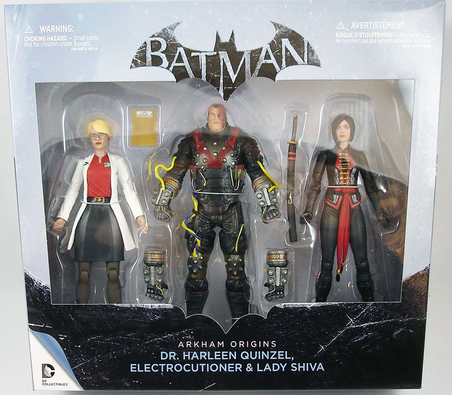 DC Direct - Batman Arkham Origins : Dr. Harleen Quinzel, Electrocutioner,  Lady Shiva