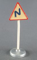 Dinky Toys France 1430 Panneau Signalisation Succession de Virages pour Fiat Abarth 2000 Pininfarina 100% d\'origine