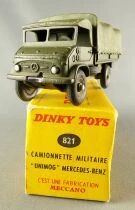 Dinky Toys France 821 Militaire Camionnette B&acirc;ch&eacute;e Unimog Mercedes-Benz en Boite