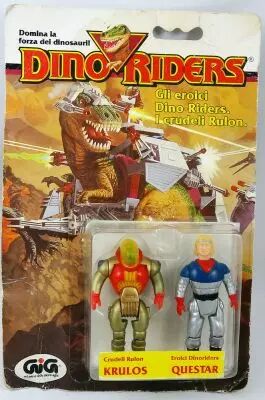 Dino Riders Action Figures - Sludj (Vandal) & Mind-Zei (Minzei) - Tyco GIG Itali