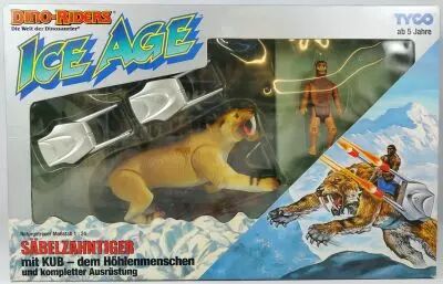 Dino Riders Ice Age - Sabertooth Tiger / Tigre � Dents de Sabre & Kub - Tyco Siso Allemagne