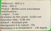 Distrimodel HY5-2-3 33-Meter Strip Flat Copper Conductor Sticker
