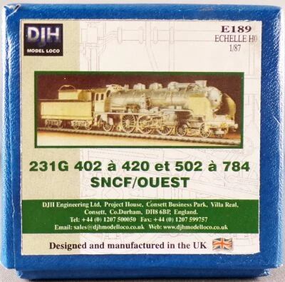 DJH Model Loco E189 Ho Sncf Loco Vapeur 231 G 402 � 420 & 502 � 784 R�gion Ouest Kit Laiton � Assembler Neuf Boite
