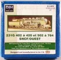 DJH Model Loco E189 Ho Sncf Loco Vapeur 231 G 402 &agrave; 420 & 502 &agrave; 784 R&eacute;gion Ouest Kit Laiton &agrave; Assembler Neuf Boite