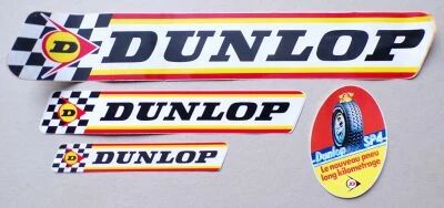 Dunlop - Car Tires - 4 x Vintage Stickers