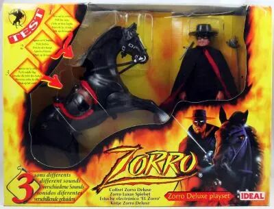 e) Zorro - Ideal - 10\  action figure playset Zorro & Tornado (mint in box)