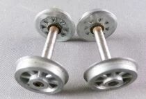 Echelle O 0 2 Paires de Roues avec Essieu Diam&egrave;tre 23,4mm 8 Rayons en Zamak pour Locomotive Vapeur Neuves