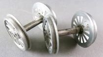 Echelle O 0 2 Paires de Roues Motrices avec Essieu Diam&egrave;tre 35,5mm 14 Rayons en Zamak pour Locomotive Vapeur Neuves