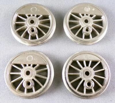 Echelle O 0 4 Roues Motrices Diam�tre 31,8mm 13 Rayons en Acier Nickel� pour Locomotive Vapeur Neuves