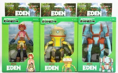 EDEN (Netflix) - Figurines SuperVinyl Series #01 (Super7) - Sara Grace, A-37 & E-92