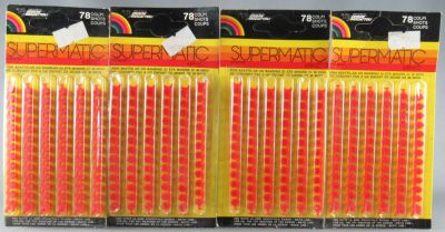 4 PACKS VINTAGE EDISON GIOCATTOLI SUPERMATIC CAPS ITALY CASE FRESH SEALED 