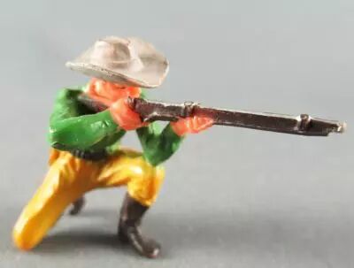 Elastolin - 40mm - Cow-Boys - Pi�ton Tireur Fusil Genoux (vert) (r�f 6964-4)
